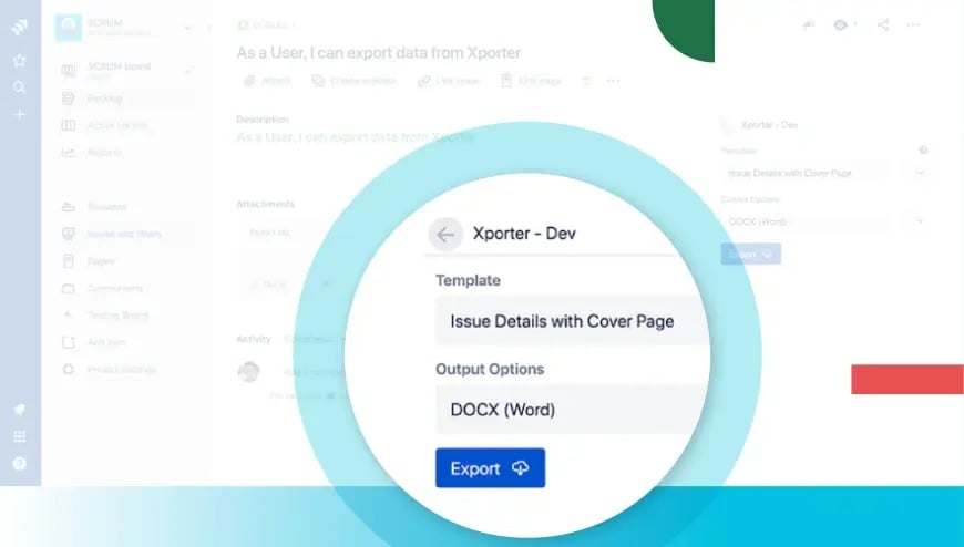Export directly from the issue screen