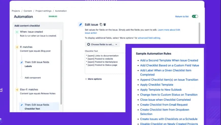 Use Actionable Checklist Items with Automation