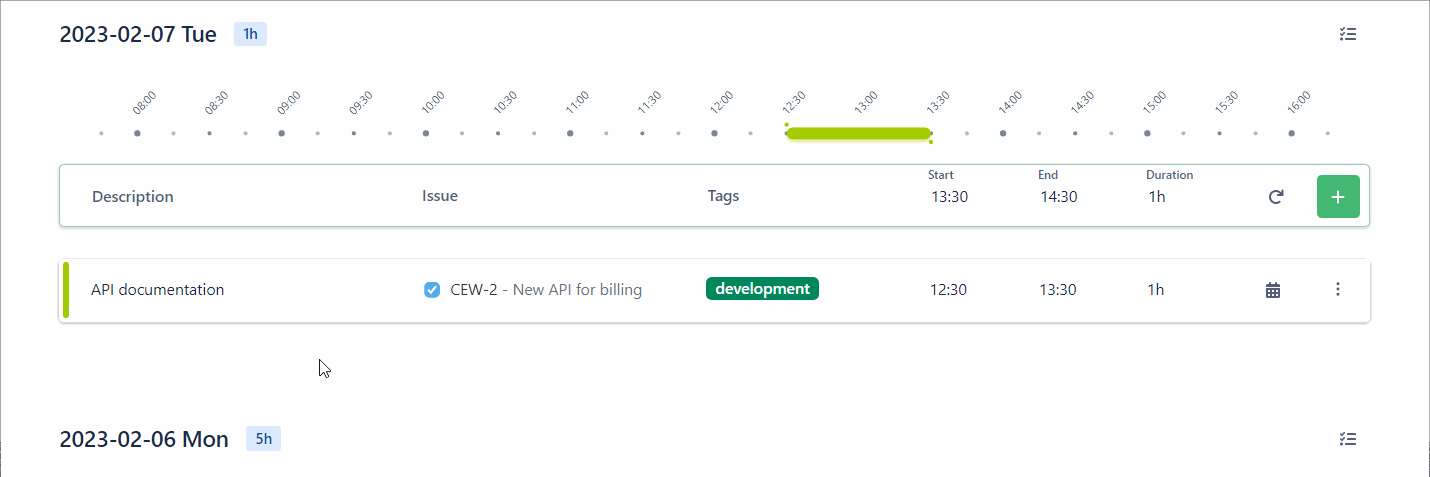 assign tags on timeline view