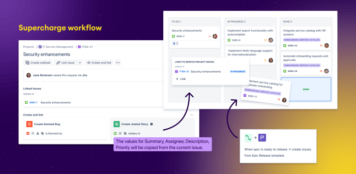 Create and link to expand your workflow