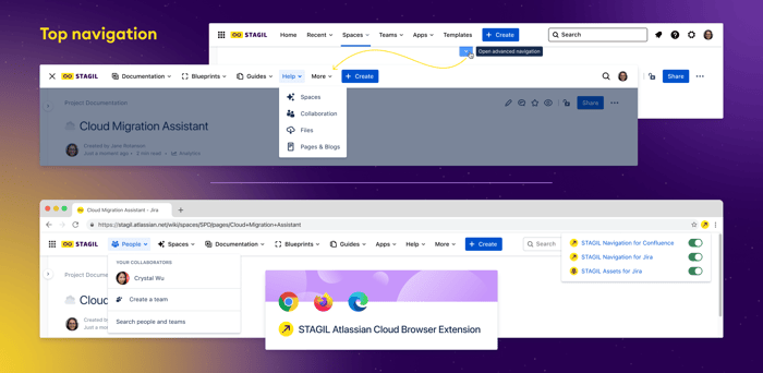 Design customizable top navigation menus