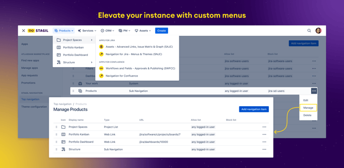 Design top navigation menus