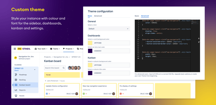 Custom header and footer