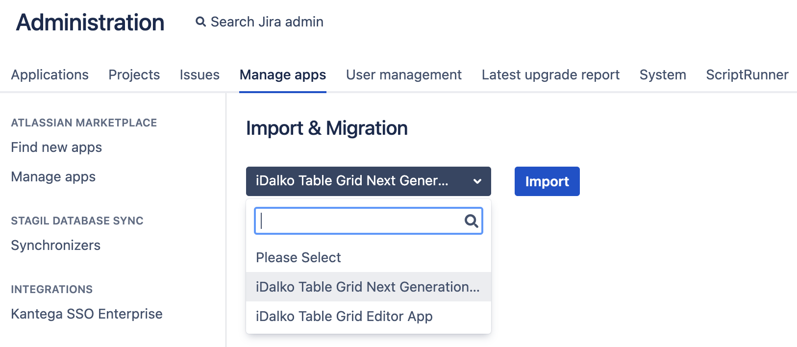 iDalko Tables Import