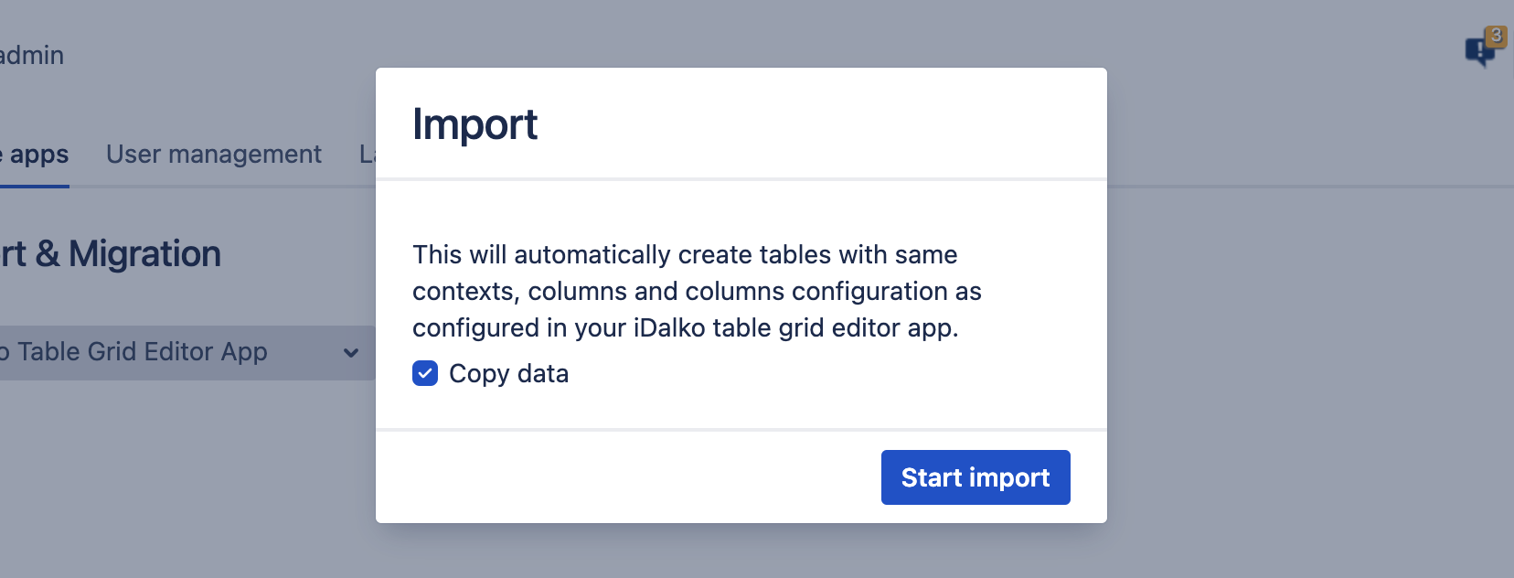 iDalko Tables Import