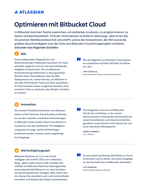 Optimieren mit Bitbucket Cloud 