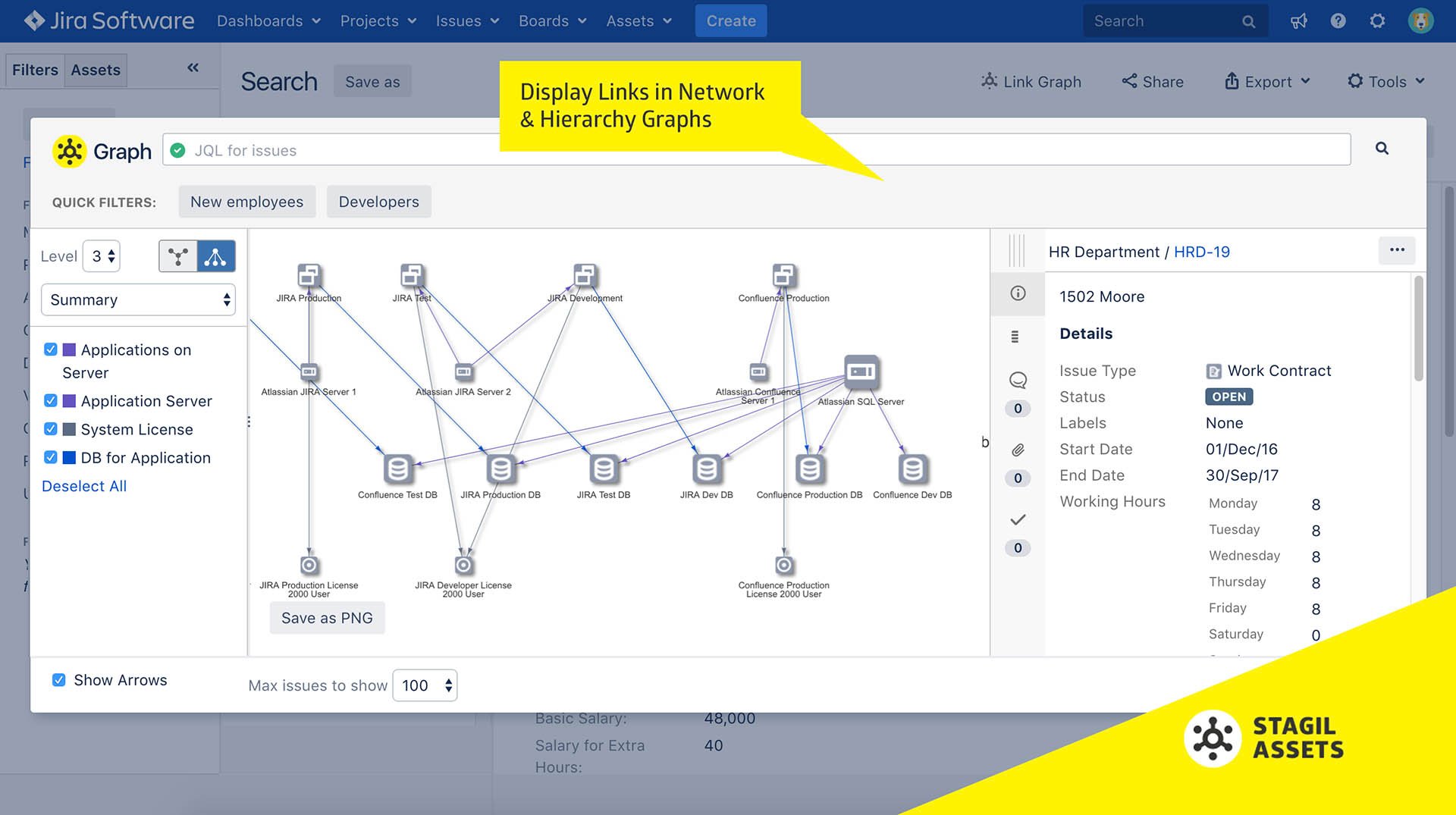 Display Links in Network & Hierarchy Graphs
