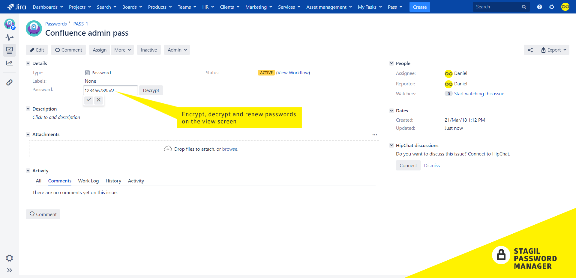 Use the power of Jira to manage your passwords
