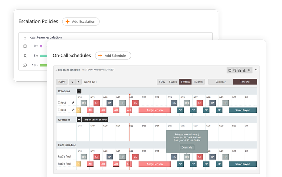 Build and modify on-call schedules with ease